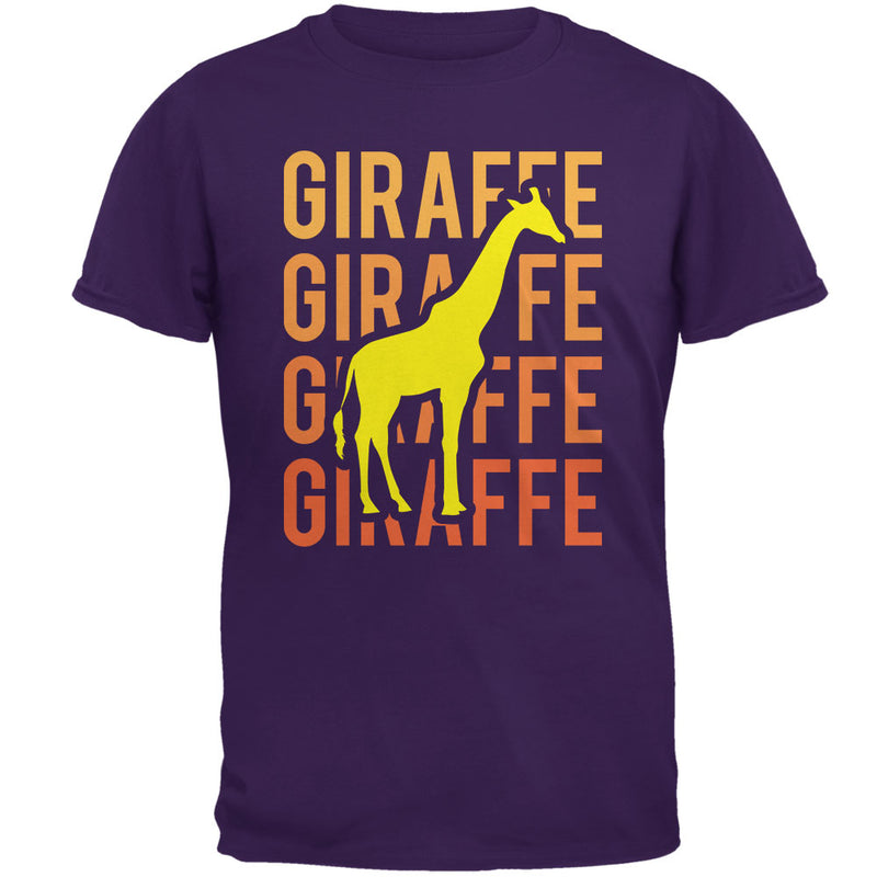 Giraffe Stacked Repeat Mens T Shirt Men's T-Shirts Old Glory 2XL Purple 