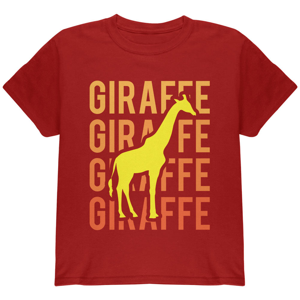 Giraffe Stacked Repeat Youth T Shirt Youth T-Shirts Old Glory YLG Cardinal Red 