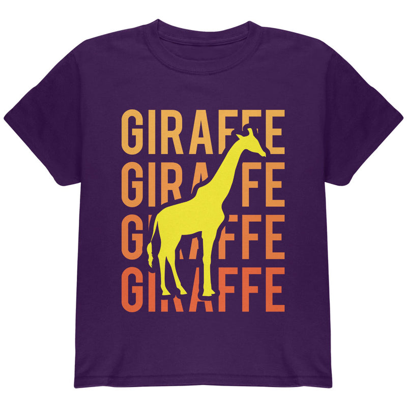 Giraffe Stacked Repeat Youth T Shirt Youth T-Shirts Old Glory YLG Purple 