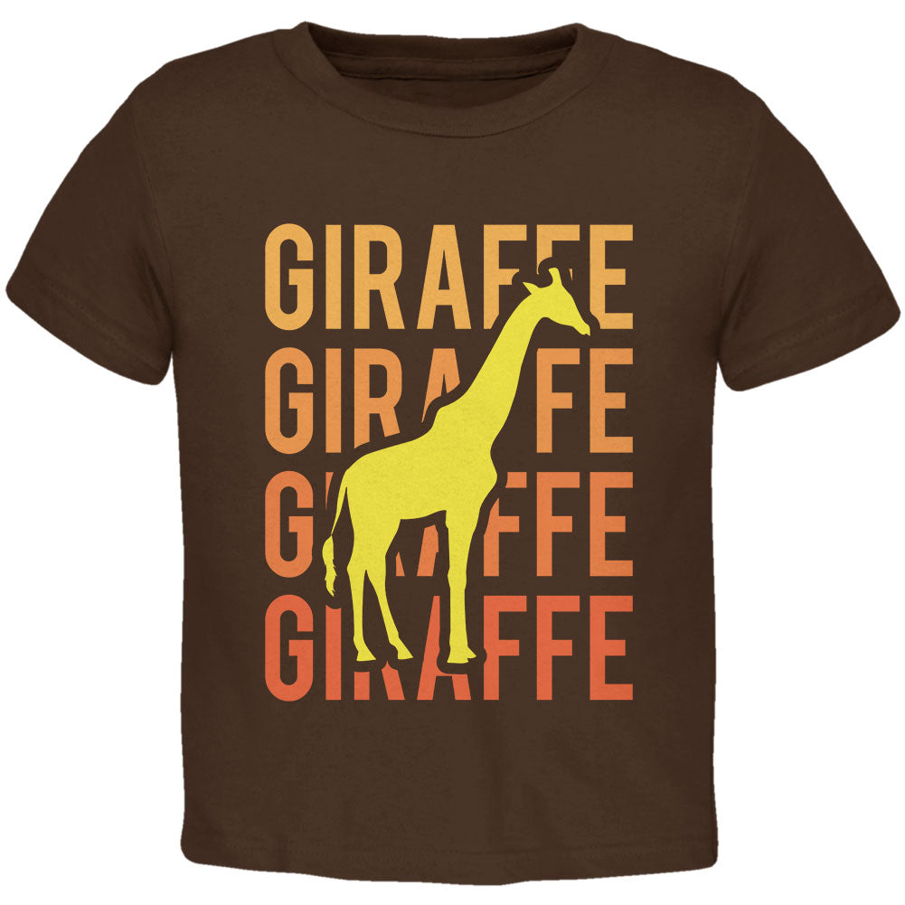 Giraffe Stacked Repeat Toddler T Shirt Toddler T-Shirts Old Glory 2T Brown 