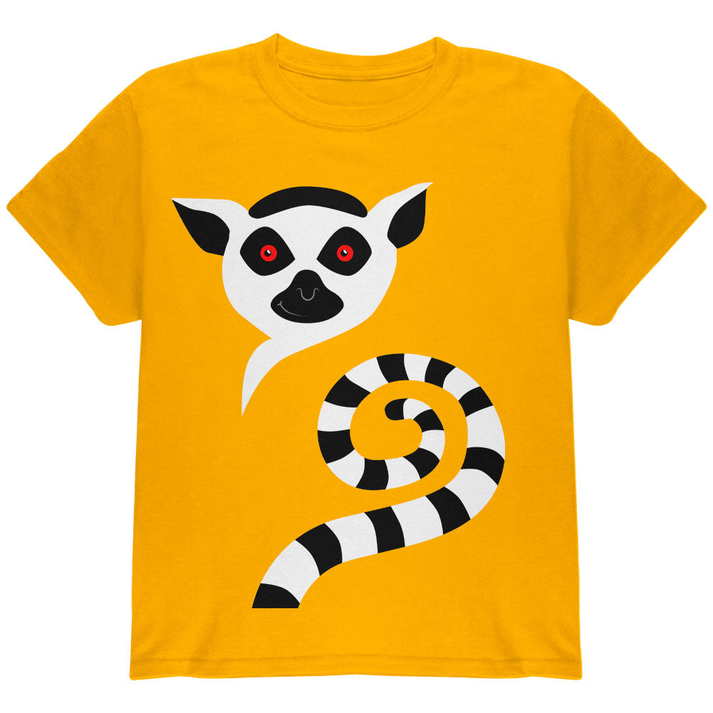 Ring-Tailed Lemur Monkey of Madagascar Youth T Shirt Youth T-Shirts Old Glory YLG Gold 