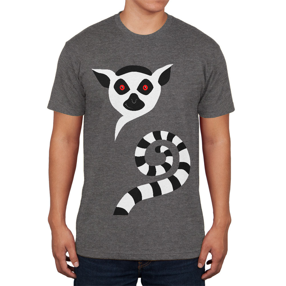 Ring-Tailed Lemur Monkey of Madagascar Mens Soft T Shirt Men's T-Shirts Old Glory 2XL Charcoal Heather 