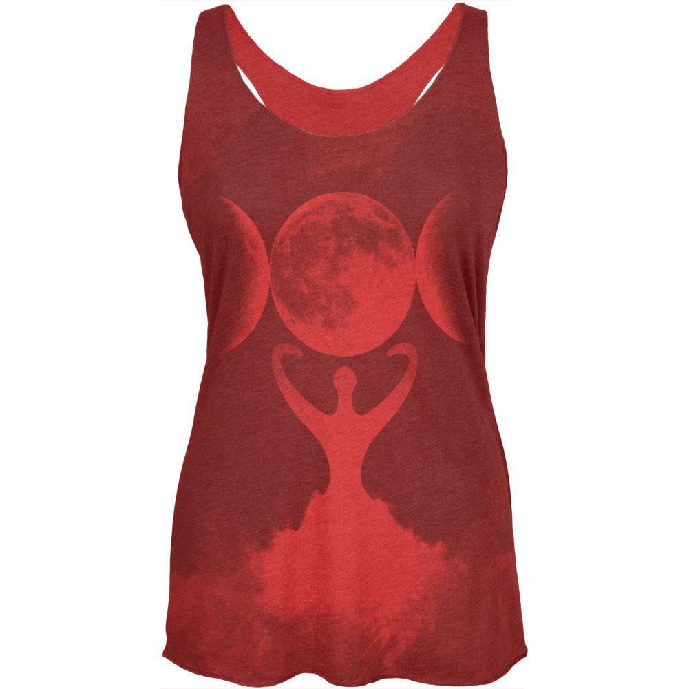 Wiccan Moon Goddess Mother Earth Symbol Womens Soft Racerback Tank Top Women's Tank Tops Old Glory 2XL Vintage Red 