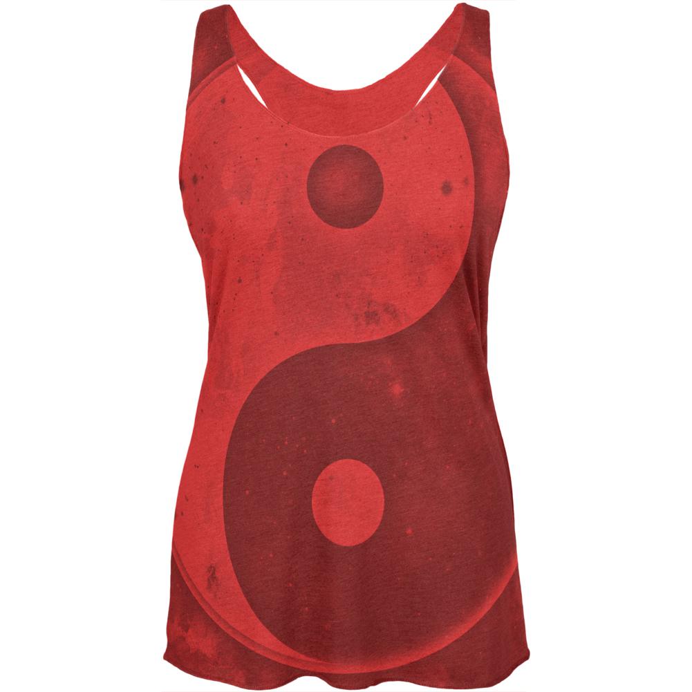 Galaxy Stars Yin Yang Distressed Womens Soft Racerback Tank Top Women's Tank Tops Old Glory 2XL Vintage Red 