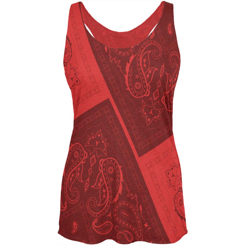 Bandana Paisley Womens Soft Racerback Tank Top Women's Tank Tops Old Glory 2XL Vintage Red 