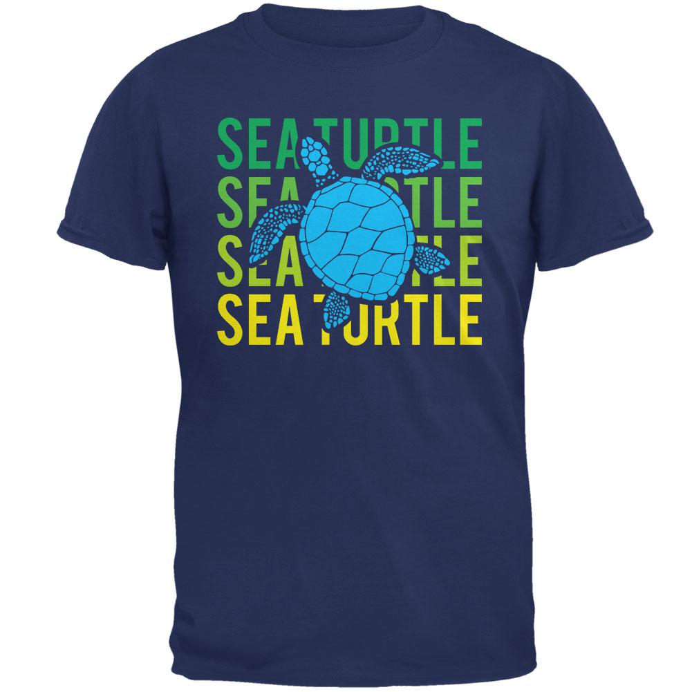 Sea Turtle Stacked Repeat Mens T Shirt Men's T-Shirts Old Glory 2XL Metro Blue 