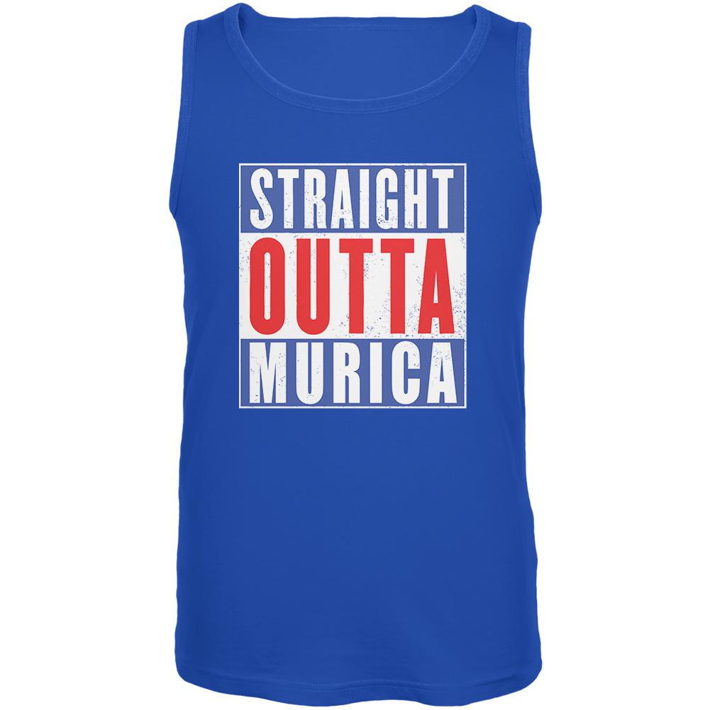 July 4th Straight Outta Murica America Funny Mens Tank Top Men's Tank Tops Old Glory 2XL Blue 