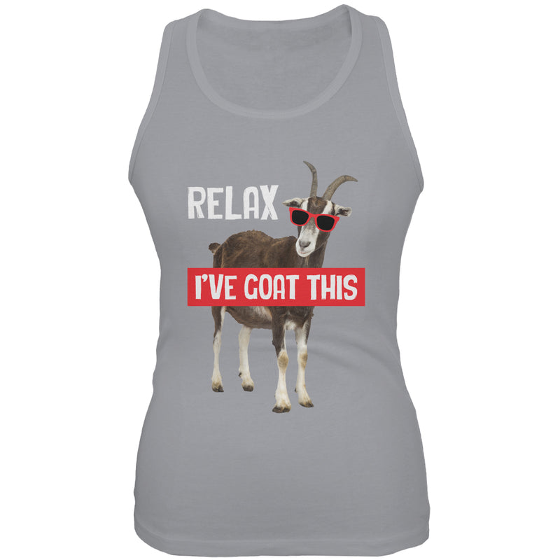 Relax I've Goat Got This Funny Juniors Soft Tank Top Juniors Tank Tops Old Glory 2XL Grey 