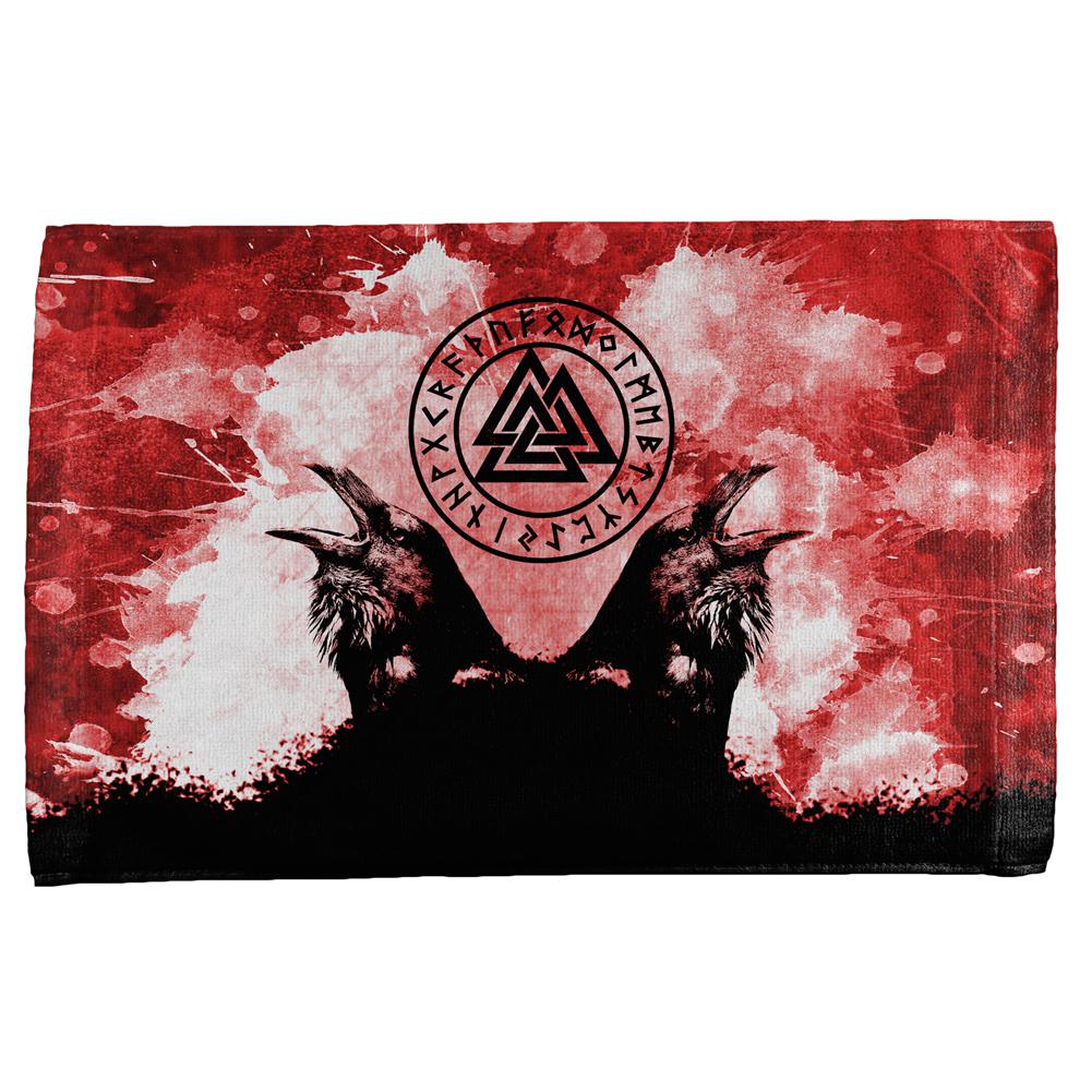 Berserker Viking's Blood Odin's Ravens All Over Hand Towel Hand Towel Old Glory OS Multi 