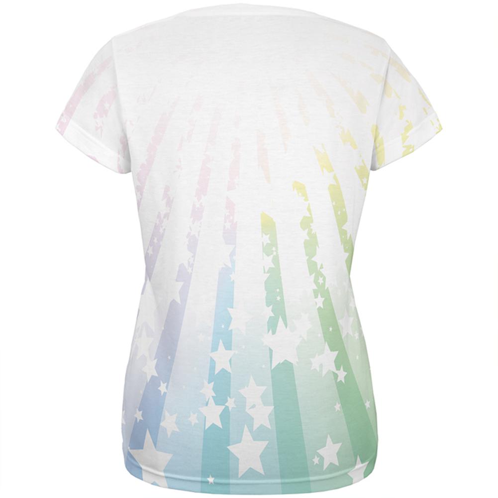 My Spirit Animal Unicorn Pastel Rainbow All Over Womens T Shirt Women's T-Shirts Old Glory   