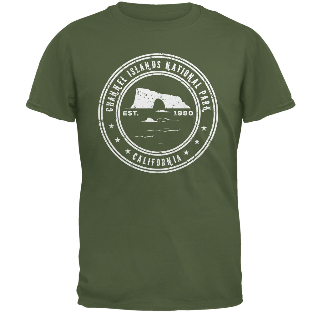 Channel Islands National Park Mens T Shirt Men's T-Shirts Old Glory 2XL Military Green 