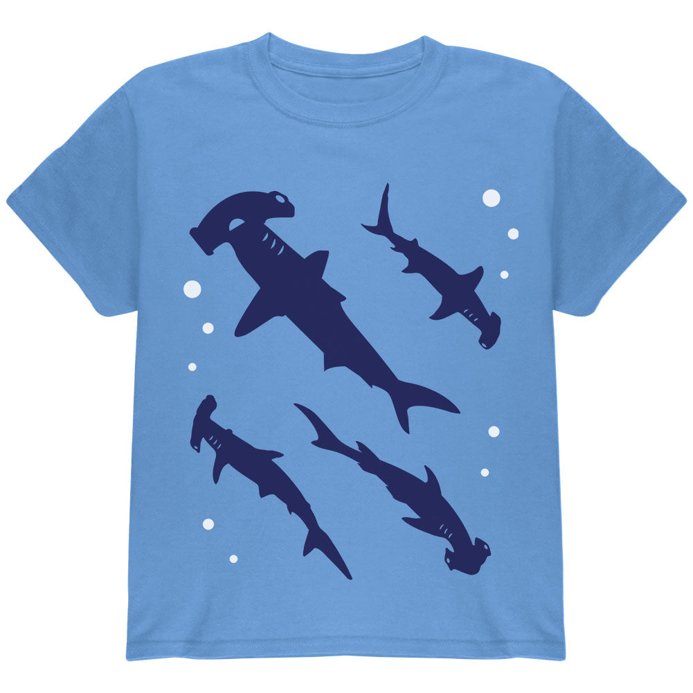 Hammerhead Shark Sharks School Youth T Shirt Youth T-Shirts Old Glory YMD Carolina Blue 