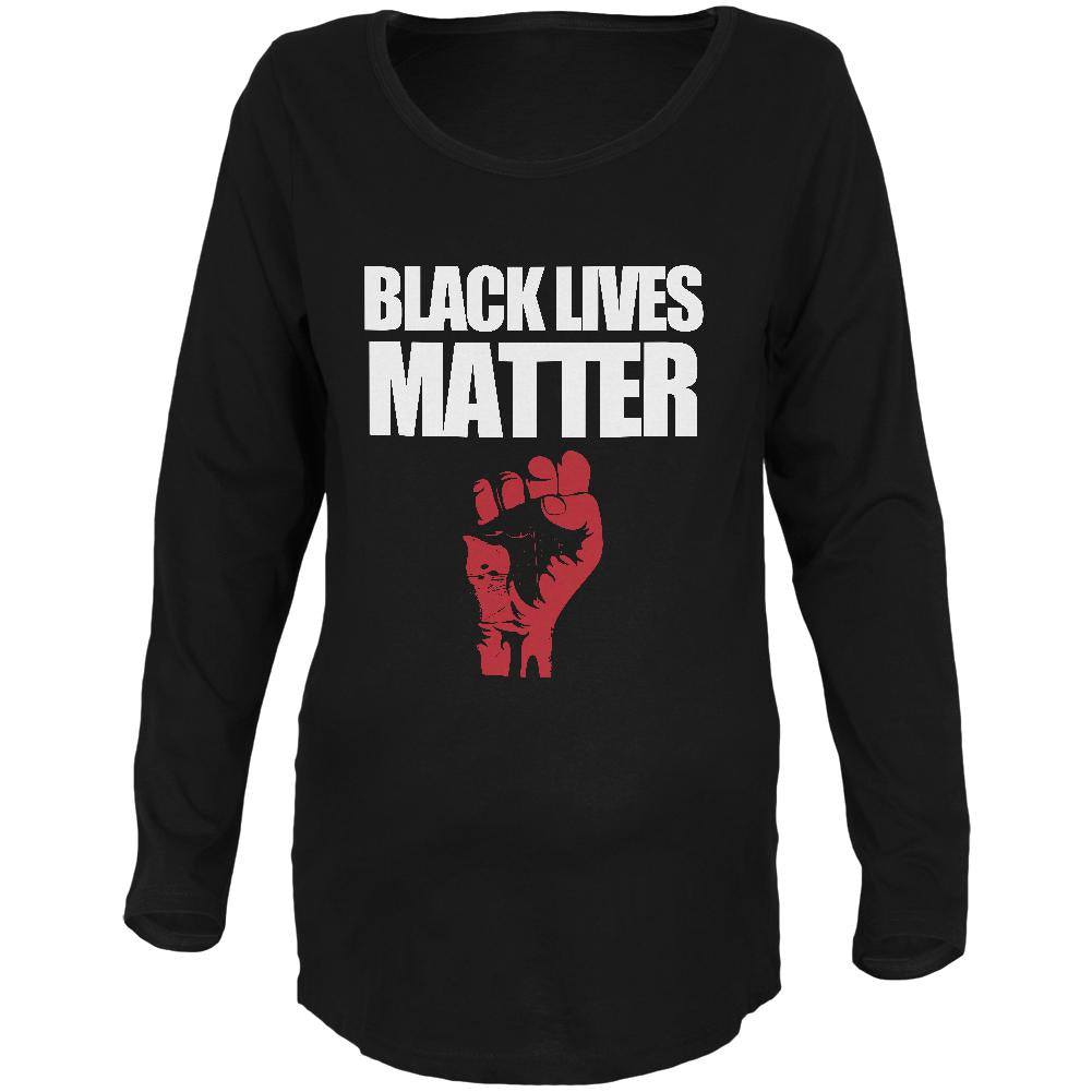 Black Lives Matter Maternity Soft Long Sleeve T Shirt Maternity Long Sleeve T-Shirts Old Glory SM Black 