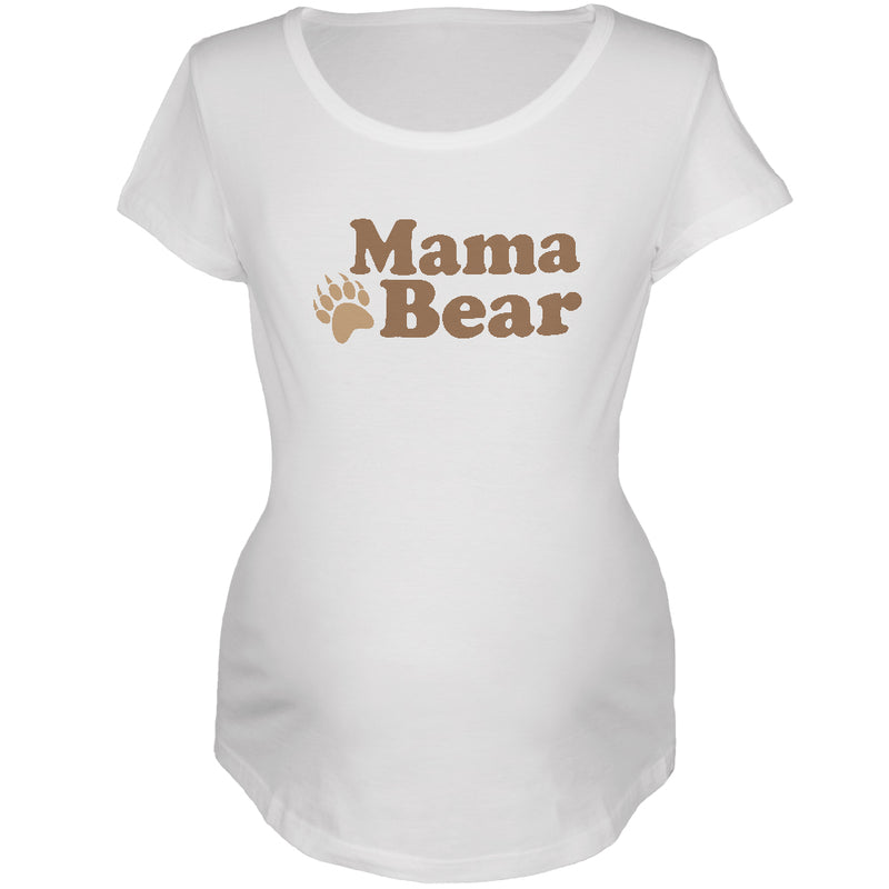 Mother's Day Mama Bear Maternity Soft T Shirt Maternity T-Shirts Old Glory 2XL White 