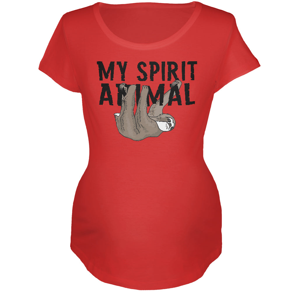 My Spirit Animal Sloth Maternity Soft T Shirt Maternity T-Shirts Old Glory 2XL Red 