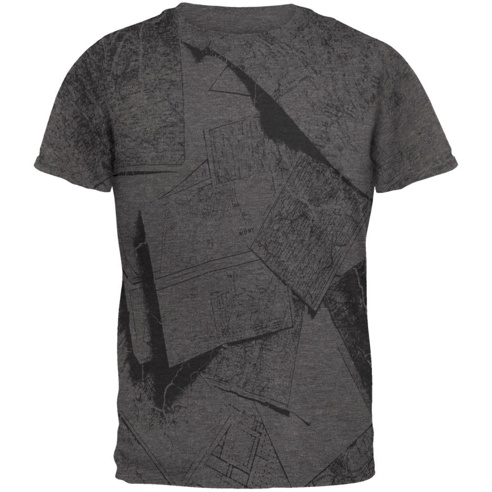 Intrepid Explorer Vintage Black and White Mens Soft T Shirt Men's T-Shirts Old Glory 2XL Grey 