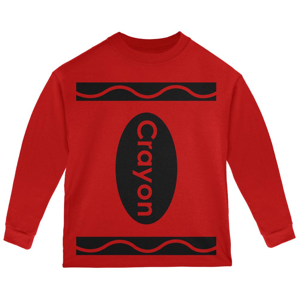 Halloween Crayon Costume Toddler Long Sleeve T Shirt Toddler Long Sleeves Old Glory 2T Red 