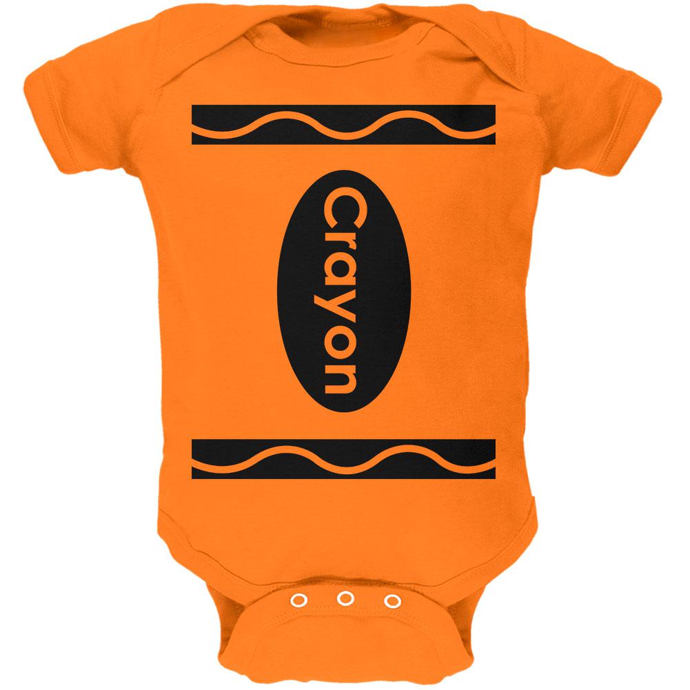 Halloween Crayon Costume Soft Baby One Piece Baby One Piece Old Glory 6MO Mandarin Orange 