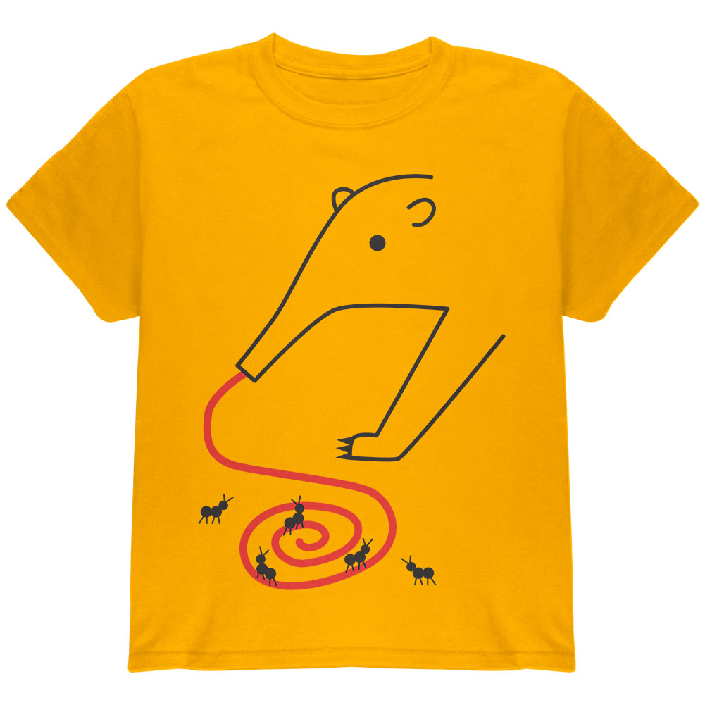 Anteater Ant Eater Tongue Youth T Shirt Youth T-Shirts global YLG Gold 