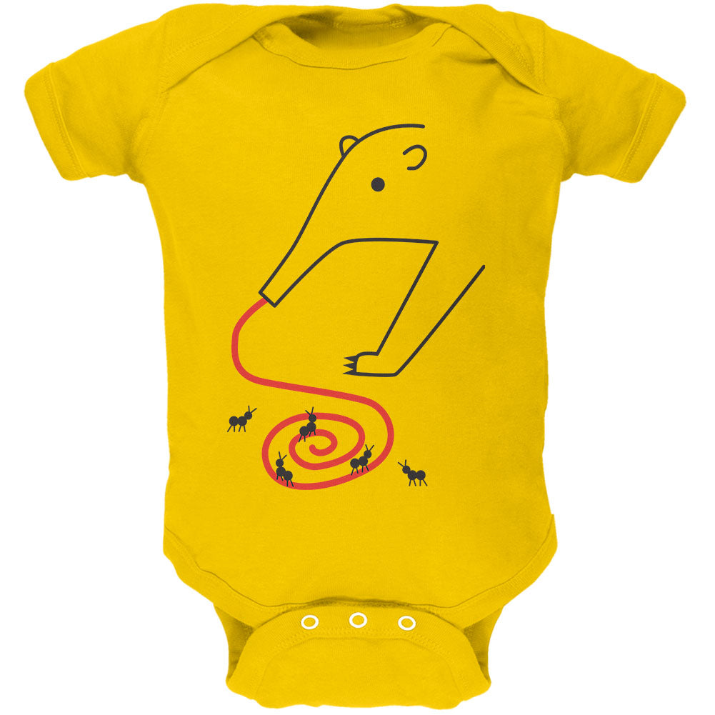 Anteater Ant Eater Tongue Soft Baby One Piece Baby One Piece global 0-3M Yellow 