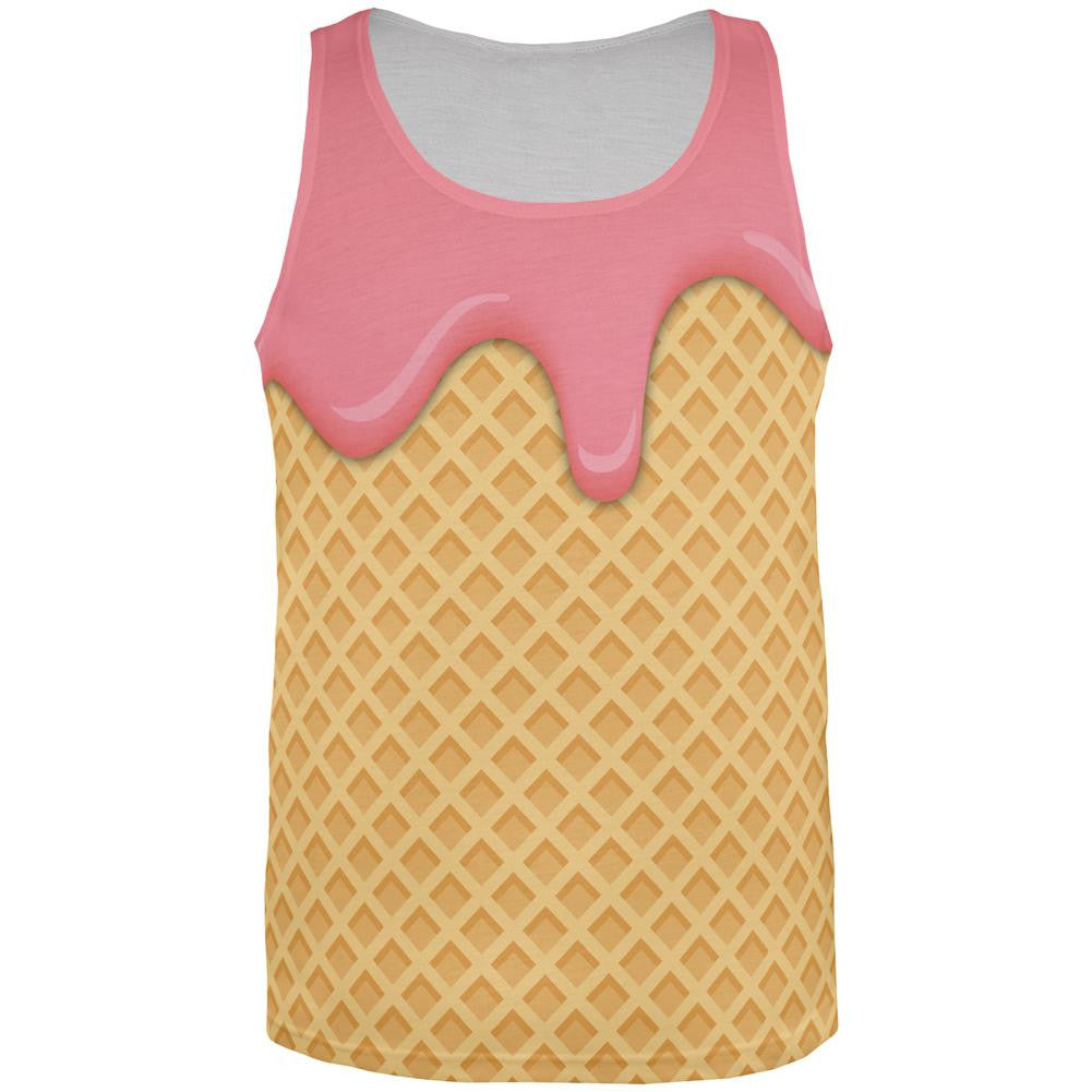 Melting Strawberry Ice Cream Cone All Over Mens Tank Top Men's Tank Tops Old Glory 2XL Multi 