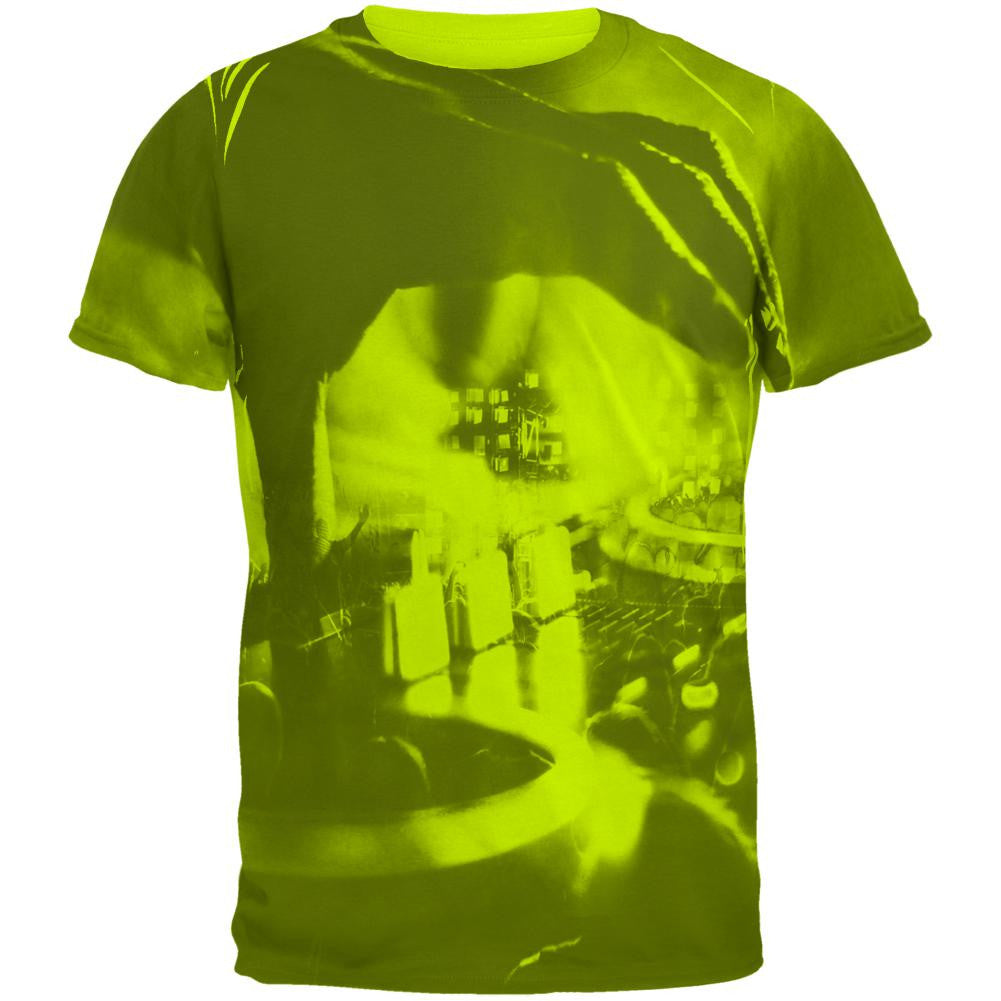 God Is A Dj Raver Rave Party Blacklight Mens T Shirt Men's T-Shirts Old Glory 2XL Green 