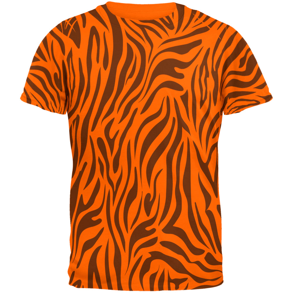 Zebra Pattern Blacklight Mens T Shirt Men's T-Shirts Old Glory 3XL Orange 