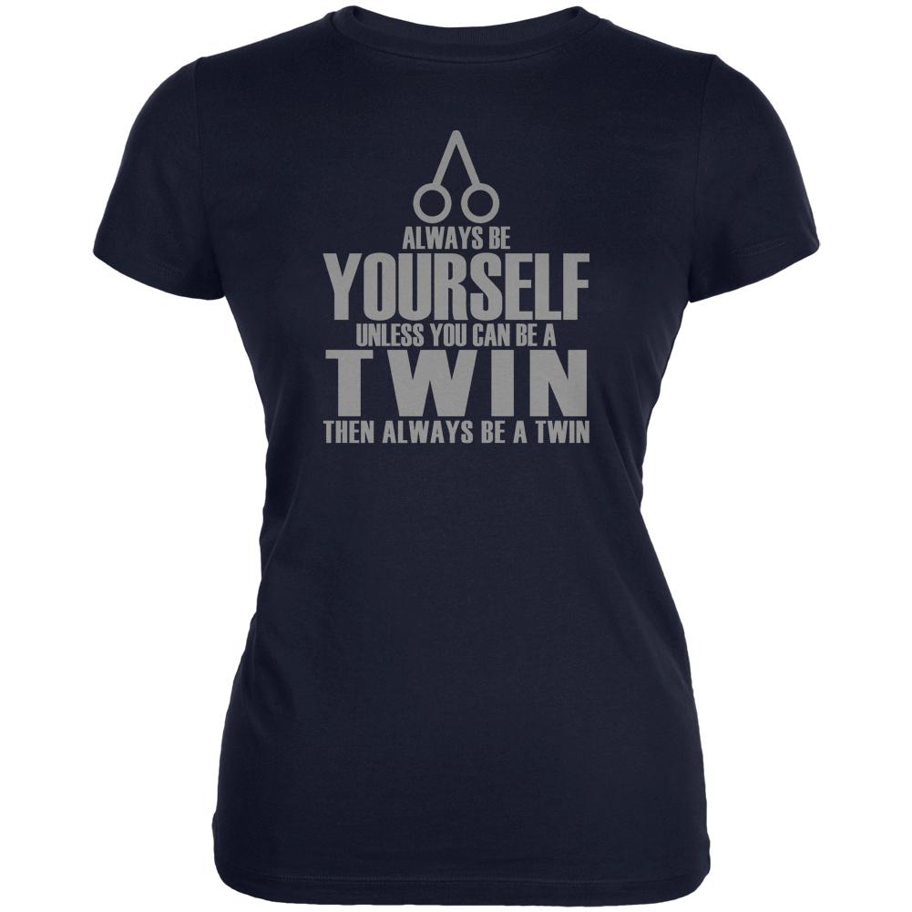 Always Be Yourself Twin Juniors Soft T Shirt Juniors T-Shirts Old Glory 2XL Navy 