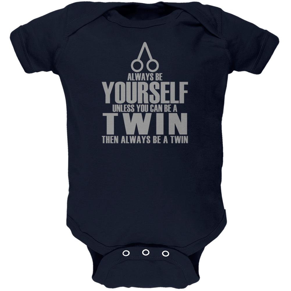 Always Be Yourself Twin Soft Baby One Piece Baby One Piece Old Glory 0-3M Navy 