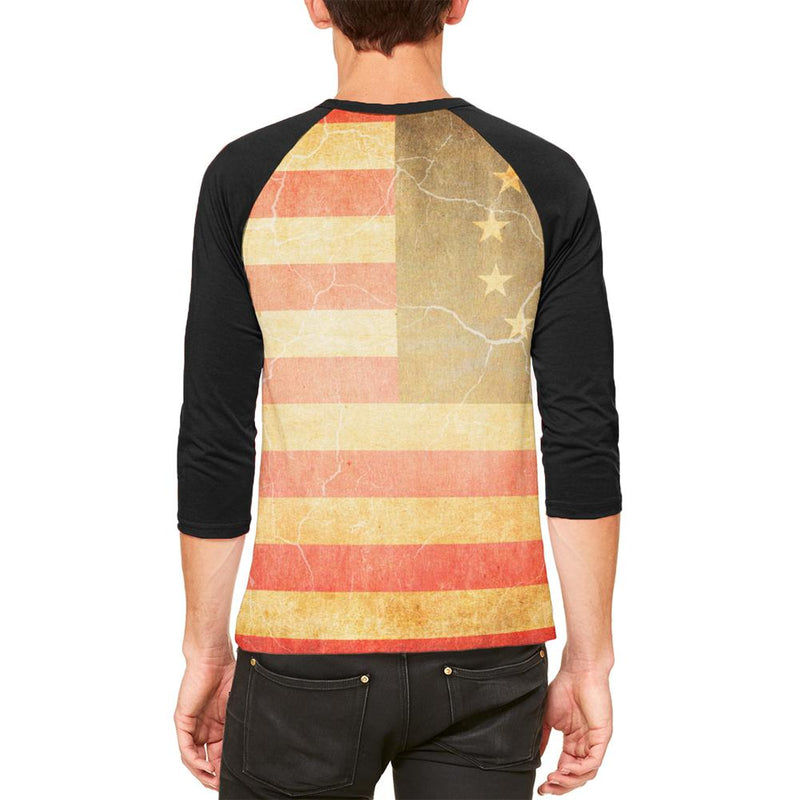 July 4th United States Constitution Betsy Ross Flag Mens Raglan T Shirt Men's Raglans Old Glory   