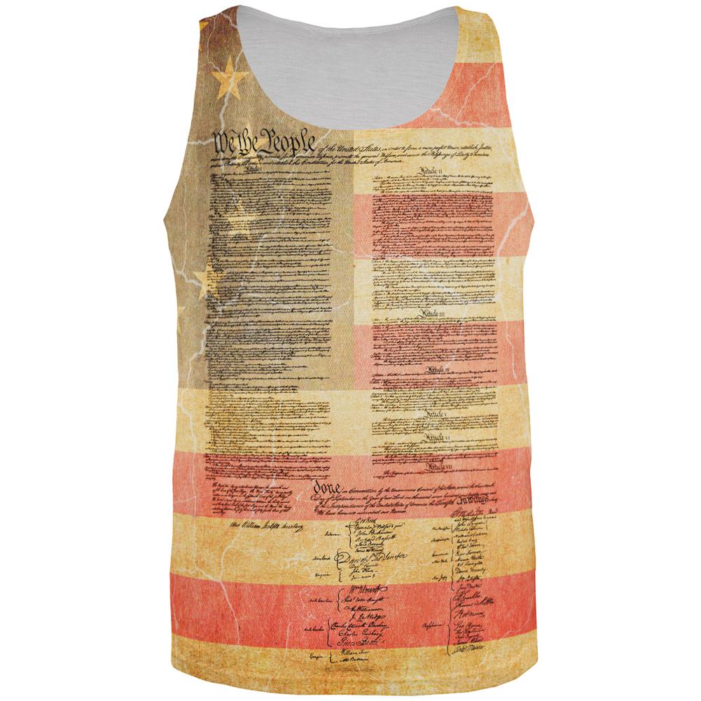 July 4th United States Constitution Betsy Ross Flag All Over Mens Tank Top Men's Tank Tops Old Glory 2XL Multi 