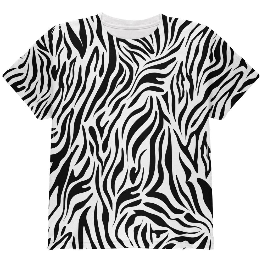 Zebra Pattern Costume White All Over Youth T Shirt Youth T-Shirts Old Glory YLG Multi 