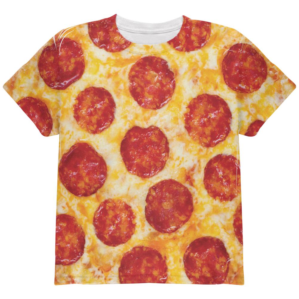 Pepperoni Pizza All Over Youth T Shirt Youth T-Shirts Old Glory LG Multi 