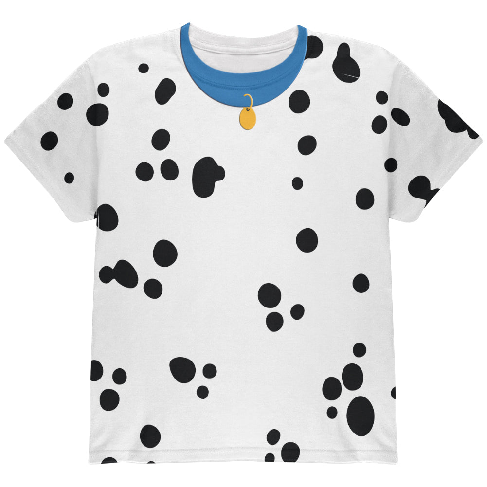 Halloween Costume Dalmatian with Blue Collar Big Kids Sublimation T Shirt Youth T-Shirts Old Glory SM  