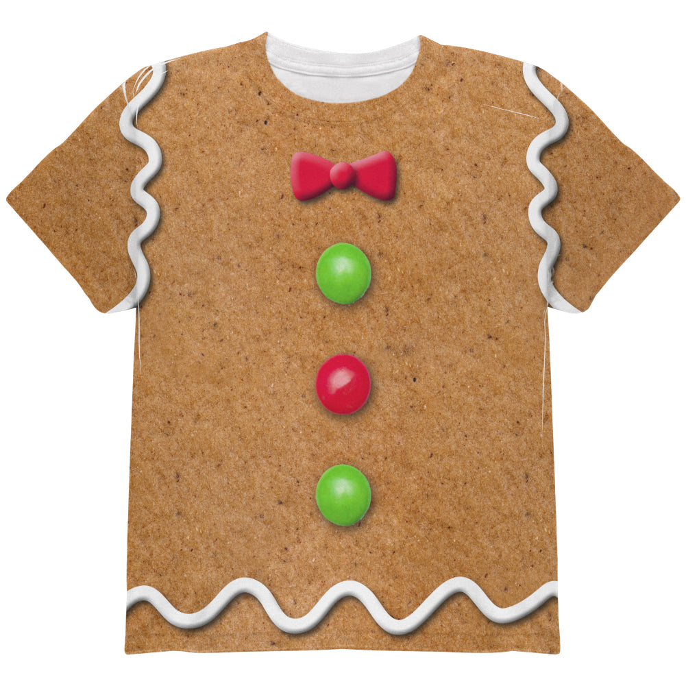 Gingerbread Man Costume All Over Youth T Shirt Youth T-Shirts Old Glory YLG Multicolored 