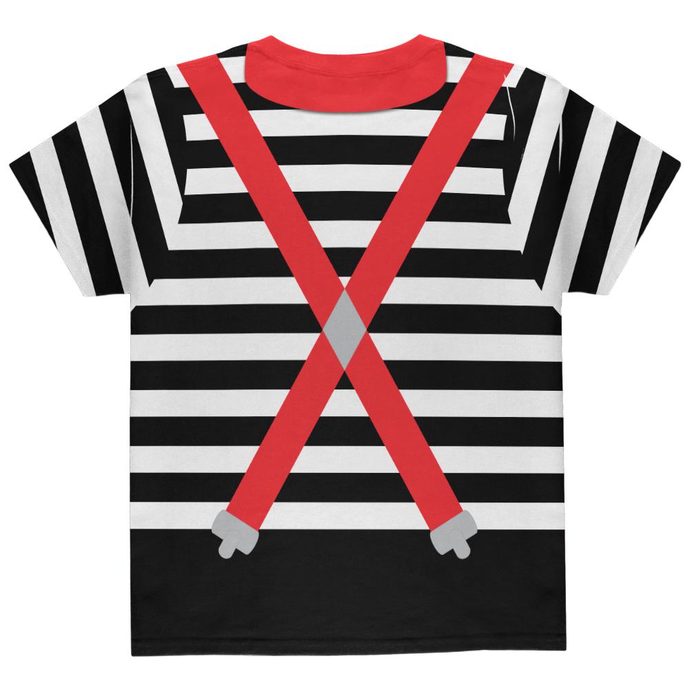 Halloween French Mime Costume All Over Youth T Shirt Youth T-Shirts Old Glory   