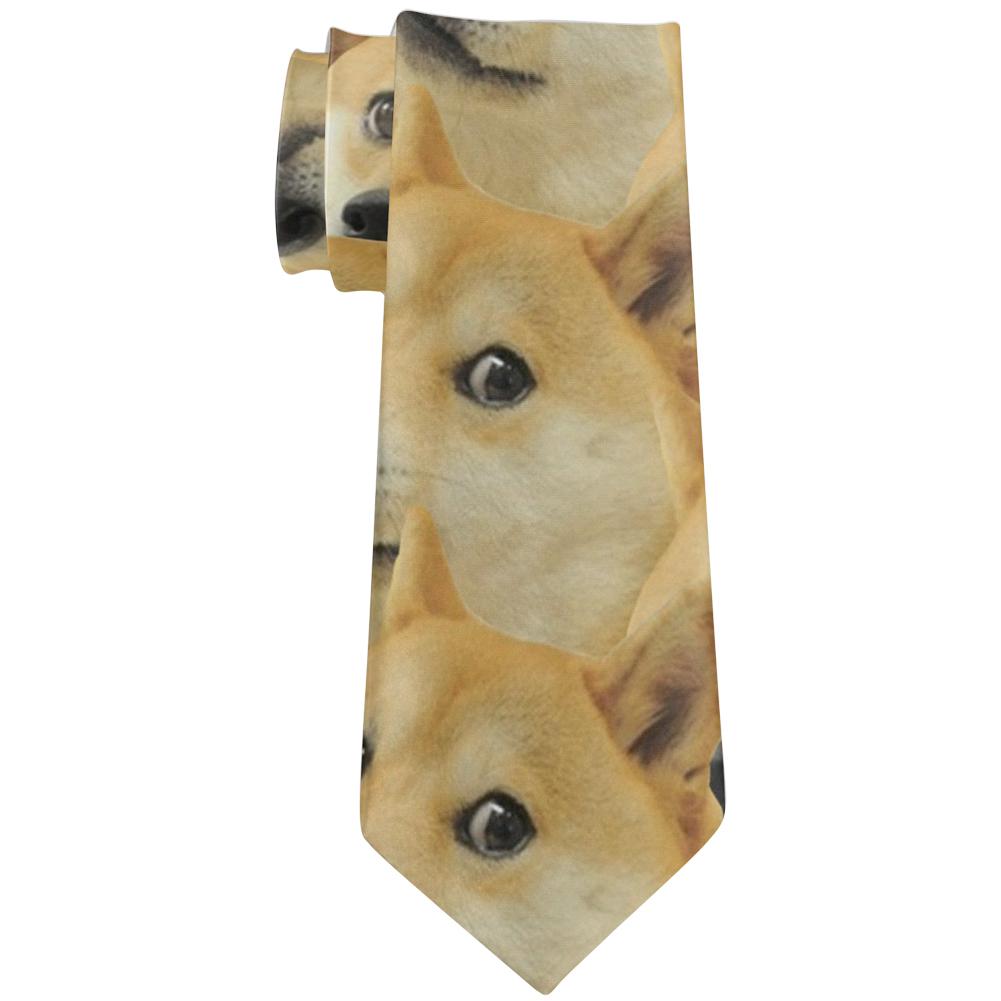 Doge Meme Funny All Over Neck Tie Men's Neck Ties Old Glory OS Multi 