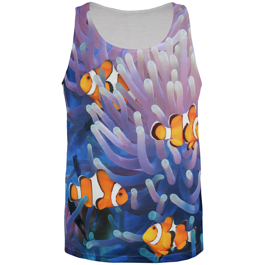 Clownfish Sea Anemone All Over Mens Tank Top Men's Tank Tops Old Glory 2XL Multicolored 