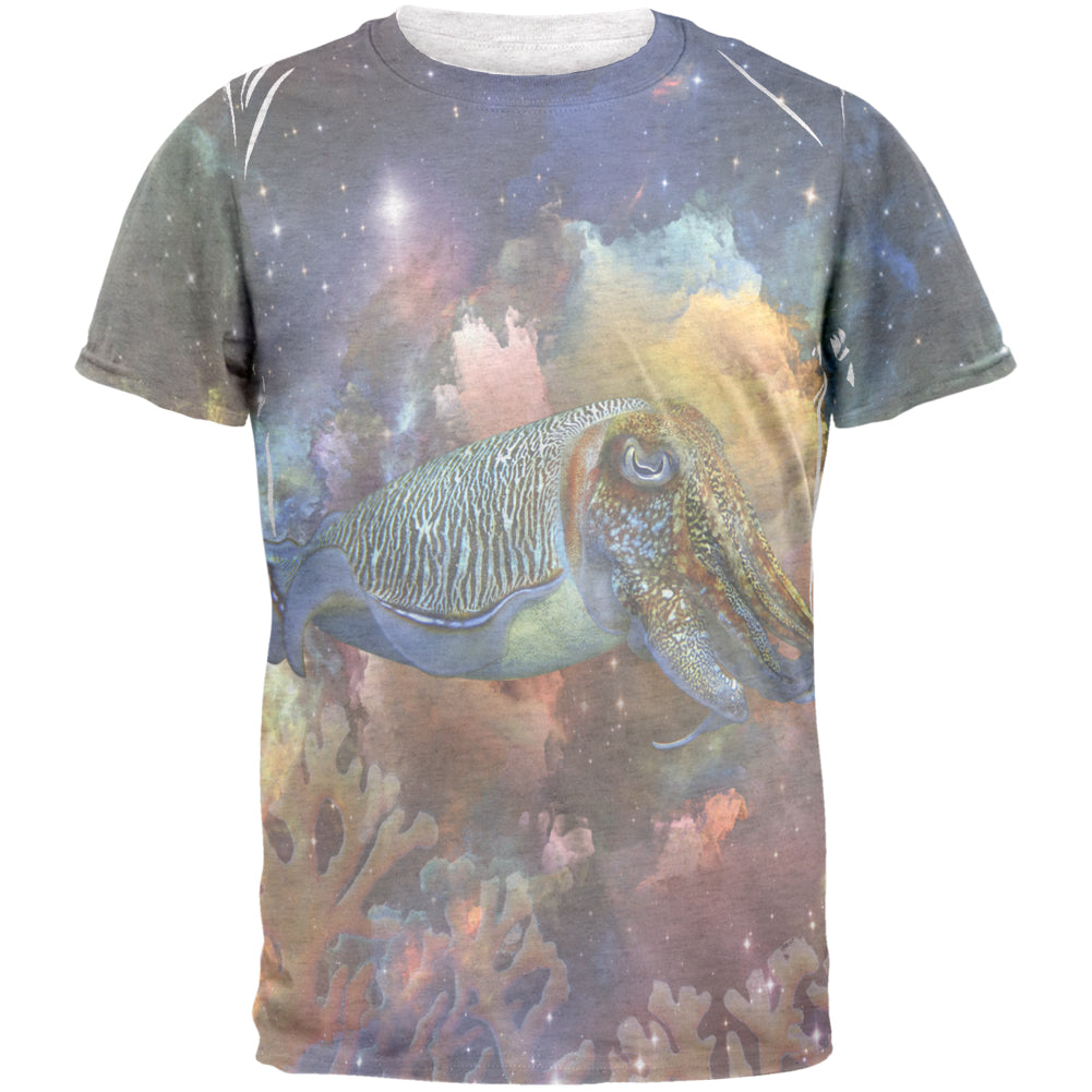 Cuttlefish In Space Mens T Shirt Men's T-Shirts Old Glory 2XL White 