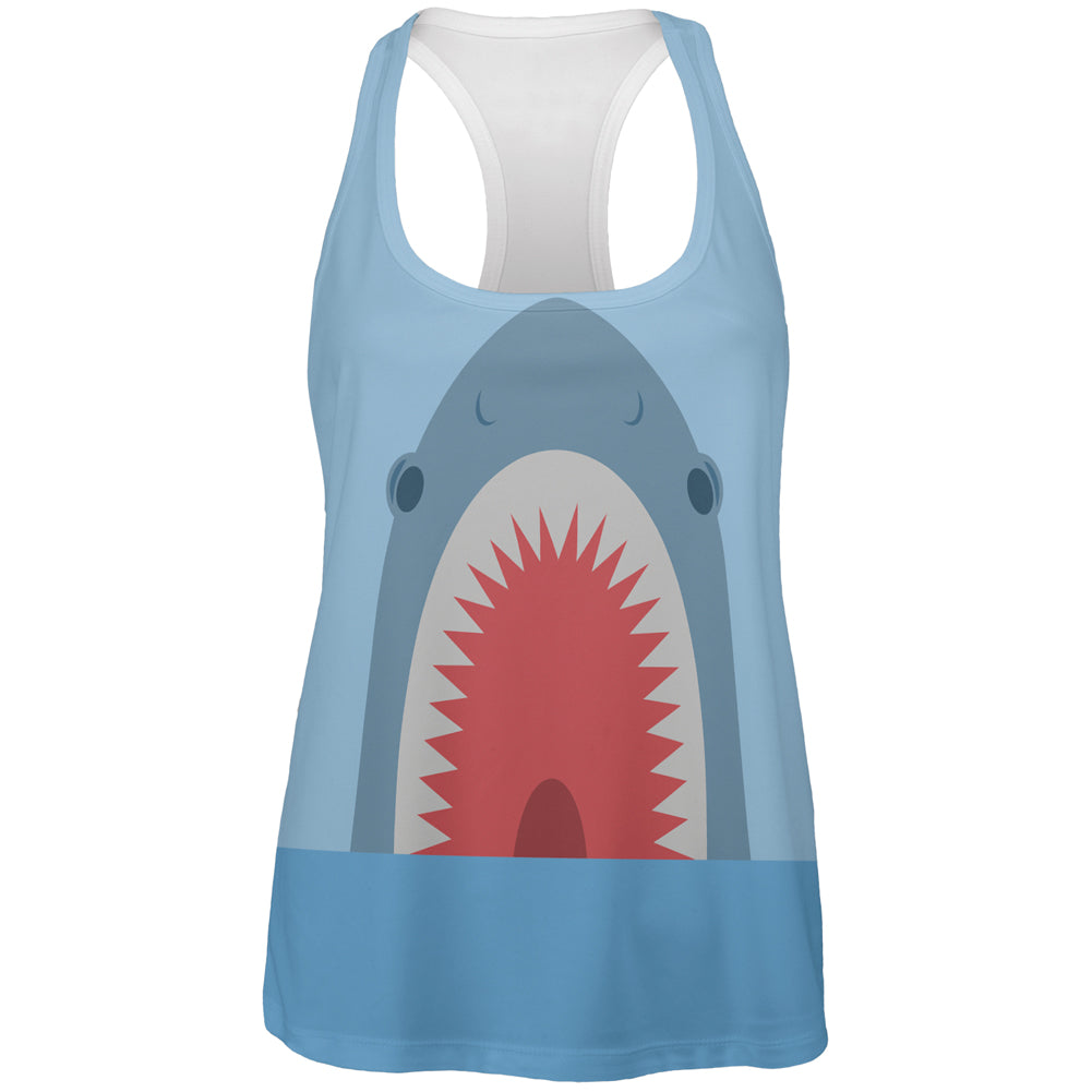 Cute Fun Shark Attack All Over Womens Work Out Tank Top Women's Tank Tops Old Glory 2XL Multi 