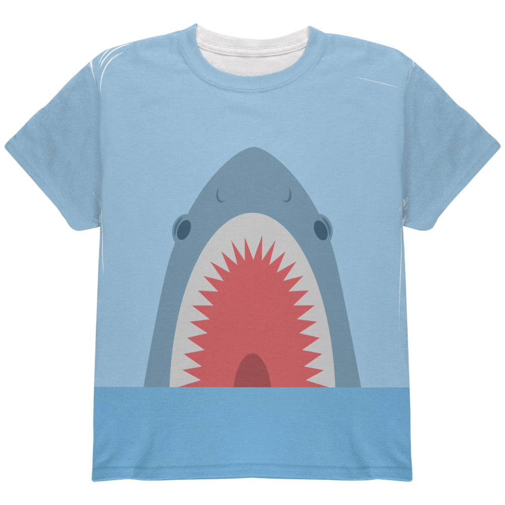 Cute Fun Shark Attack All Over Youth T Shirt Youth T-Shirts Old Glory YLG Multi 