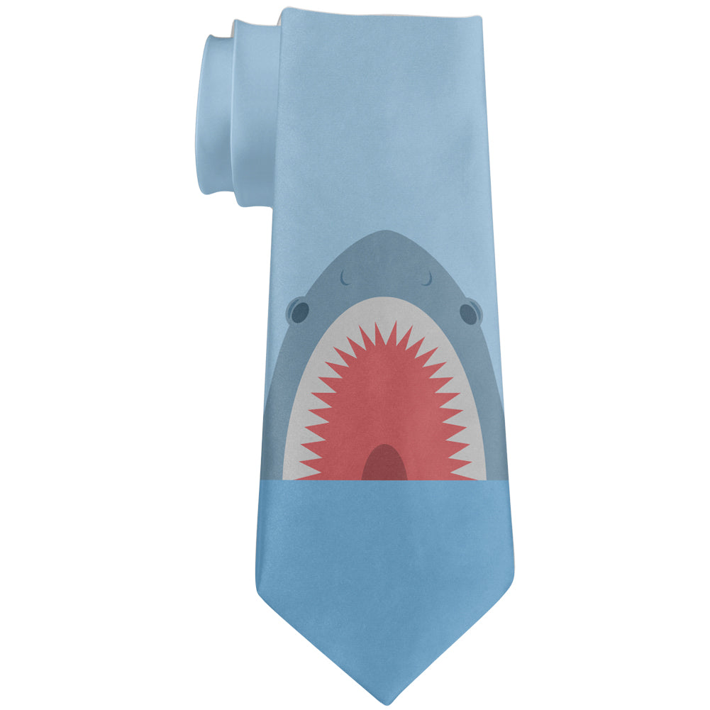 Cute Fun Shark Attack All Over Neck Tie Ties Old Glory OS Multicolor 