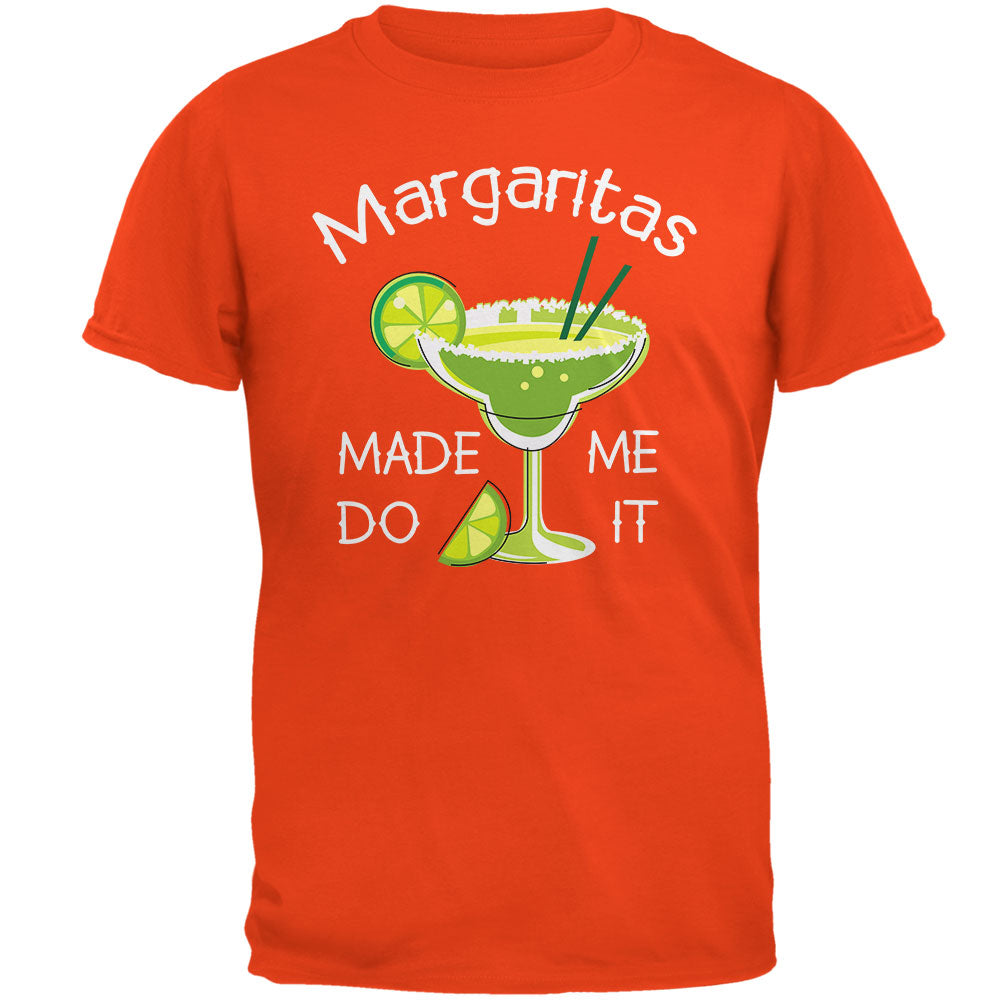 Cinco de Mayo Margaritas Made Me Do It Mens T Shirt Men's T-Shirts Old Glory 2XL Orange 