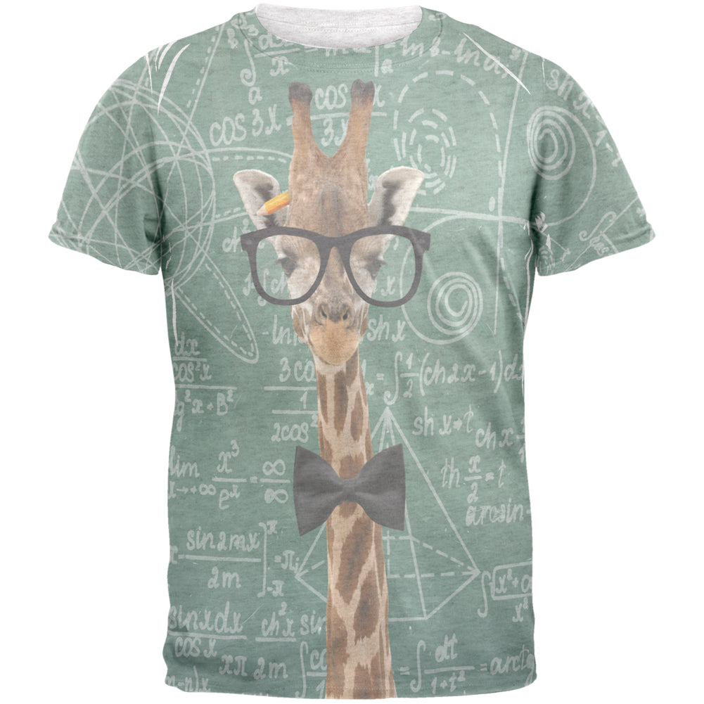 Giraffe Geek Math Formulas Mens T Shirt Men's T-Shirts Old Glory 2XL Heather White 