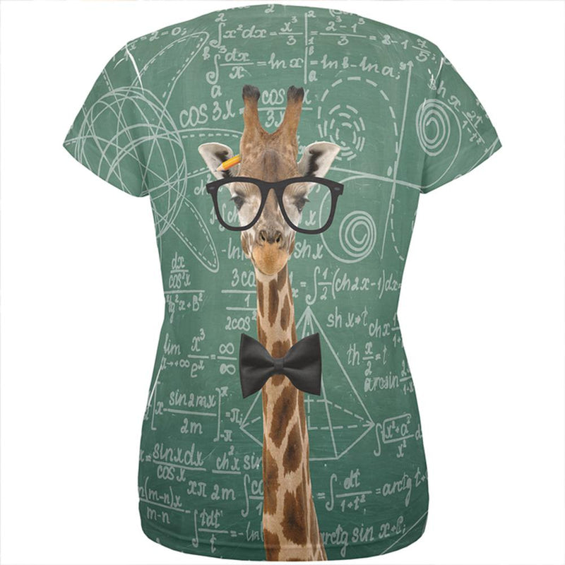 Giraffe Geek Math Formulas All Over Womens T Shirt Women's T-Shirts Old Glory   