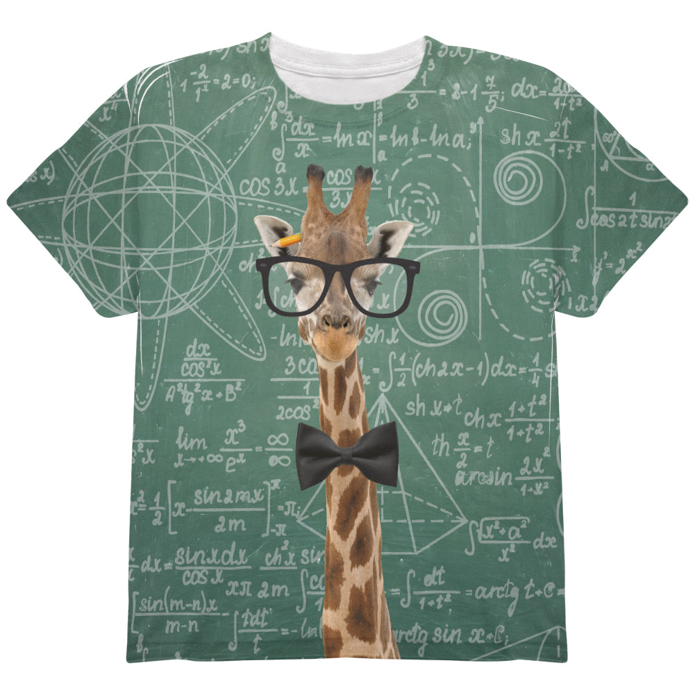 Giraffe Geek Math Formulas All Over Youth T Shirt Youth T-Shirts Old Glory YLG Multi 