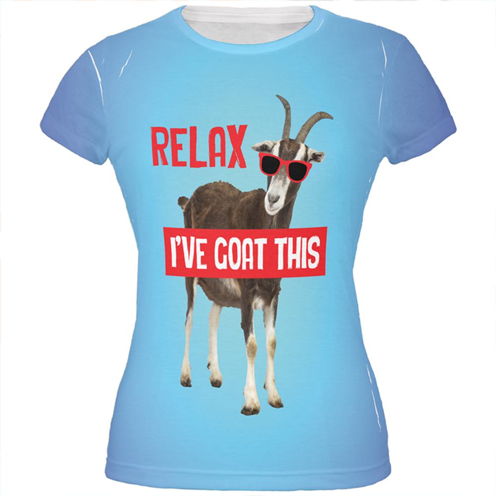 Relax I've Goat Got This All Over Juniors T Shirt Juniors T-Shirts Old Glory 2XL Multi 