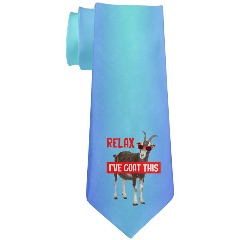 Relax I've Goat Got This All Over Neck Tie Men's Neck Ties Old Glory OS Multicolor 