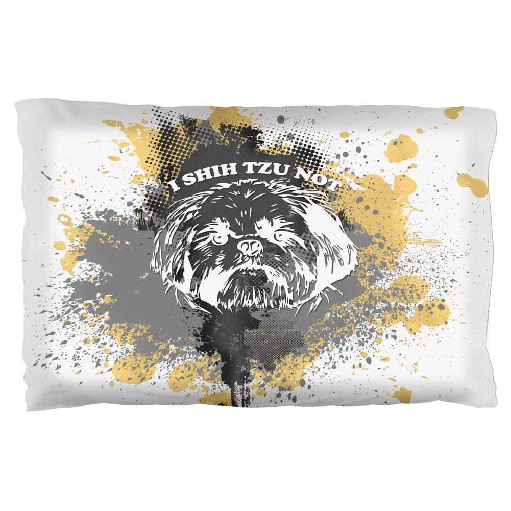 I Shih Tzu Not Funny Splatter Grunge Pillow Case Pillowcases Old Glory OS Multi 