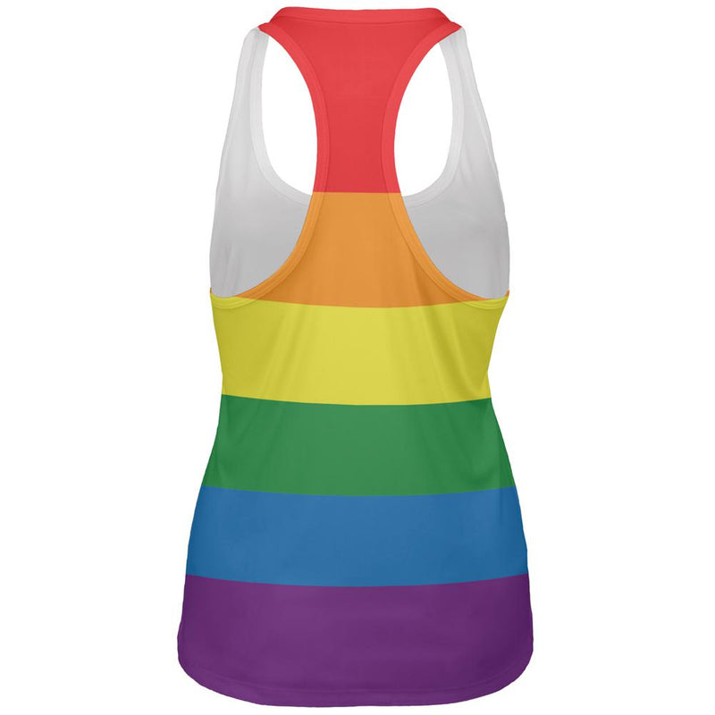 Rainbow Gay Pride Flag All Over Womens Work Out Tank Top Women's Tank Tops Old Glory   